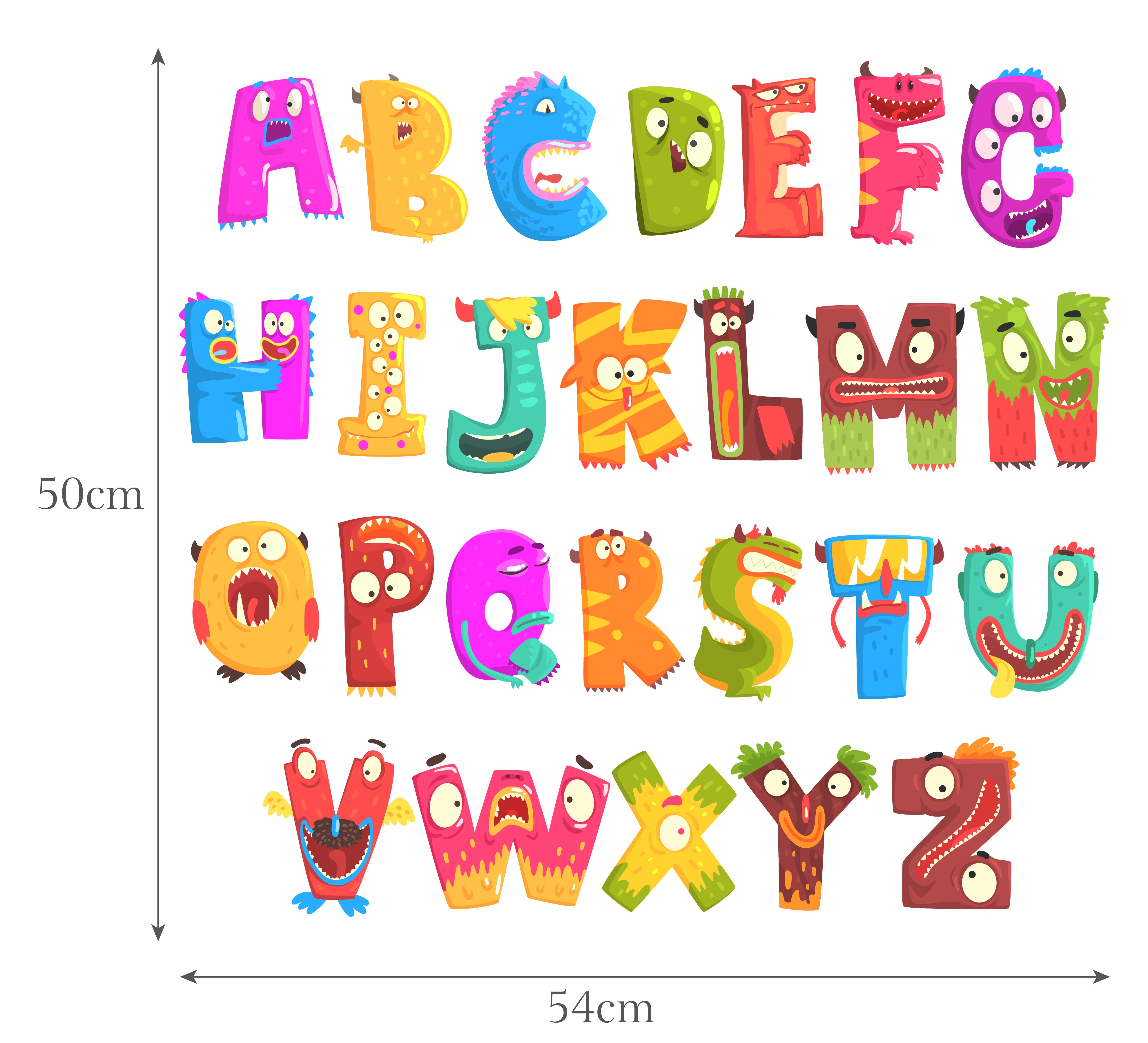 Monster Alphabet Stickers, ABC Stickers, Letter Stickers, Alphabet